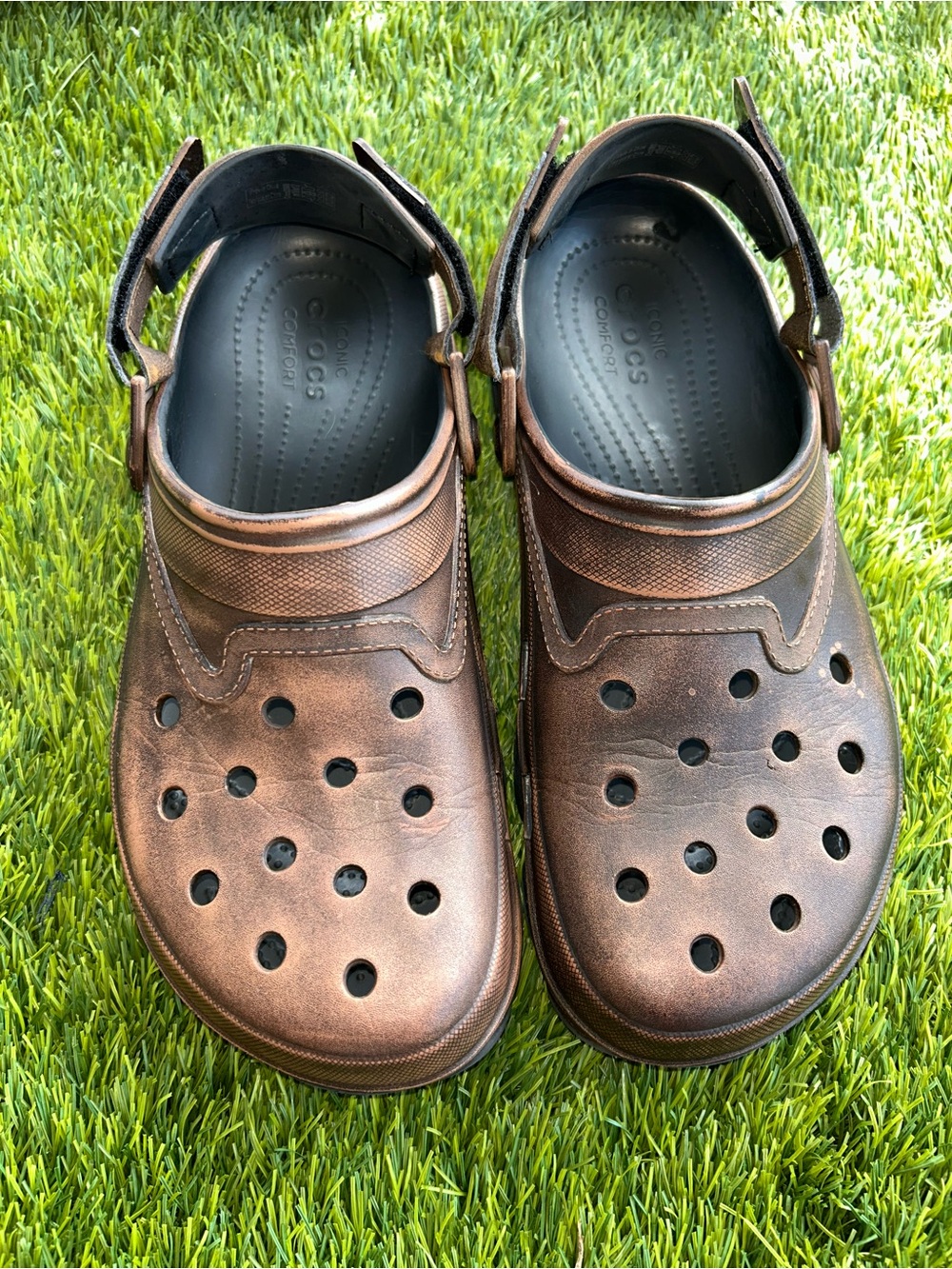 Huckberry CROCS Men’s Metallic Bronze Slip-On Clogs